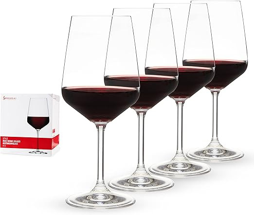 Spiegelau Style Red Wine Glasses, Set of 4, European-Made Lead-Free Crystal, Classic Stemmed, Dis... | Amazon (US)