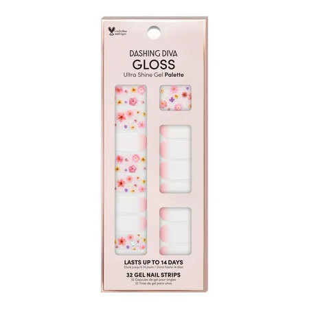 Dashing Diva Gloss Ultra Shine Gel Palette Nail Strip Stickers Flower Crown 32ct | Walmart (US)