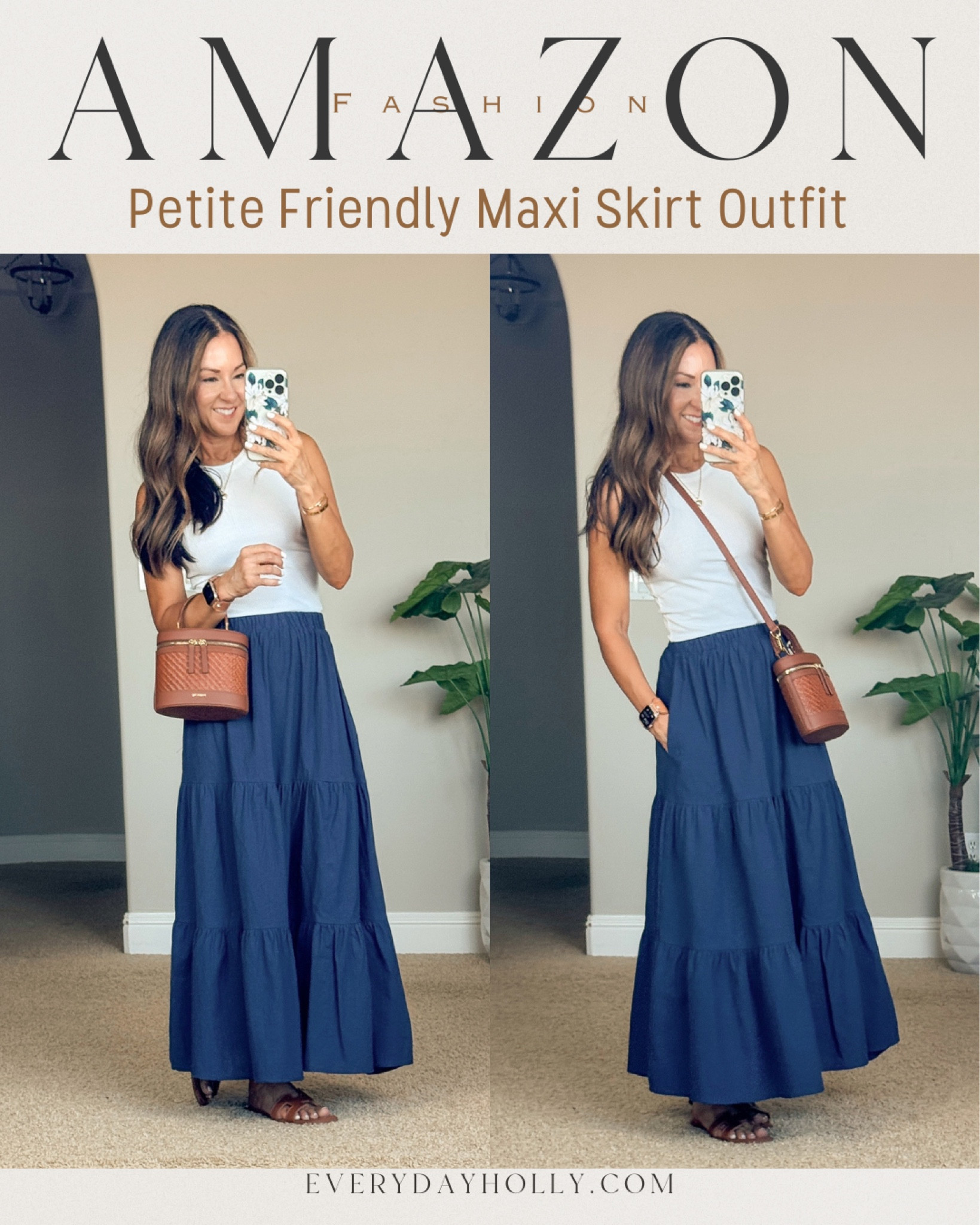 💥Sale Alert! 
Amazon Summer outfit - Petite friendly linen blend maxi skirt with pockets size small in navy, high neck ribbed tank XS white, designer inspired sandals TTS, 9 piece gold earrings set, gold heart necklace, satin blue white striped pajamas, 
Gorgeous leather purse crossbody 

easy outfit elevation casual style over 40 50 fashion Everyday Holly European vacation. 


#LTKSaleAlert #LTKFindsUnder50 #LTKStyleTip