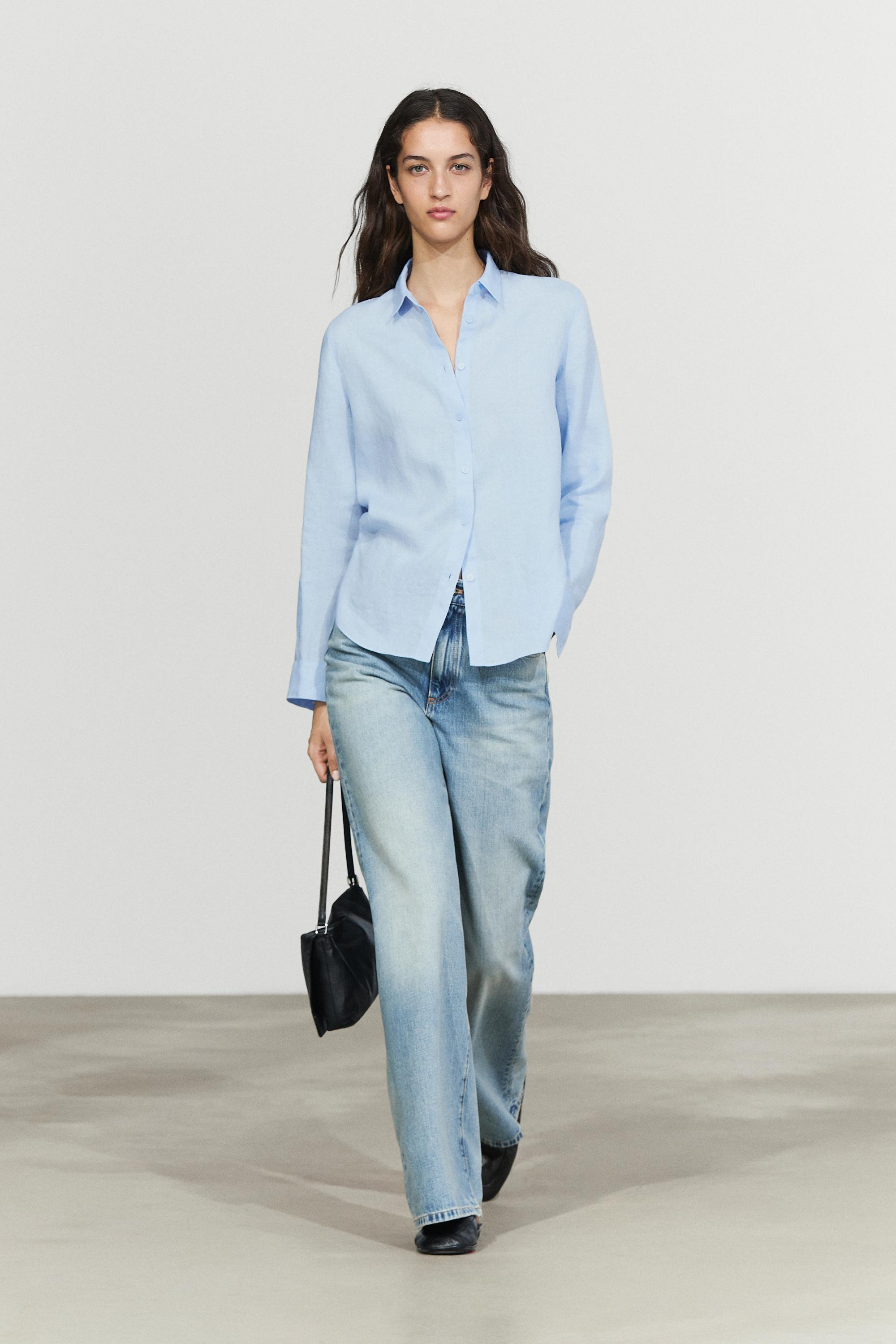 Flowing 100% linen shirt | Massimo Dutti US