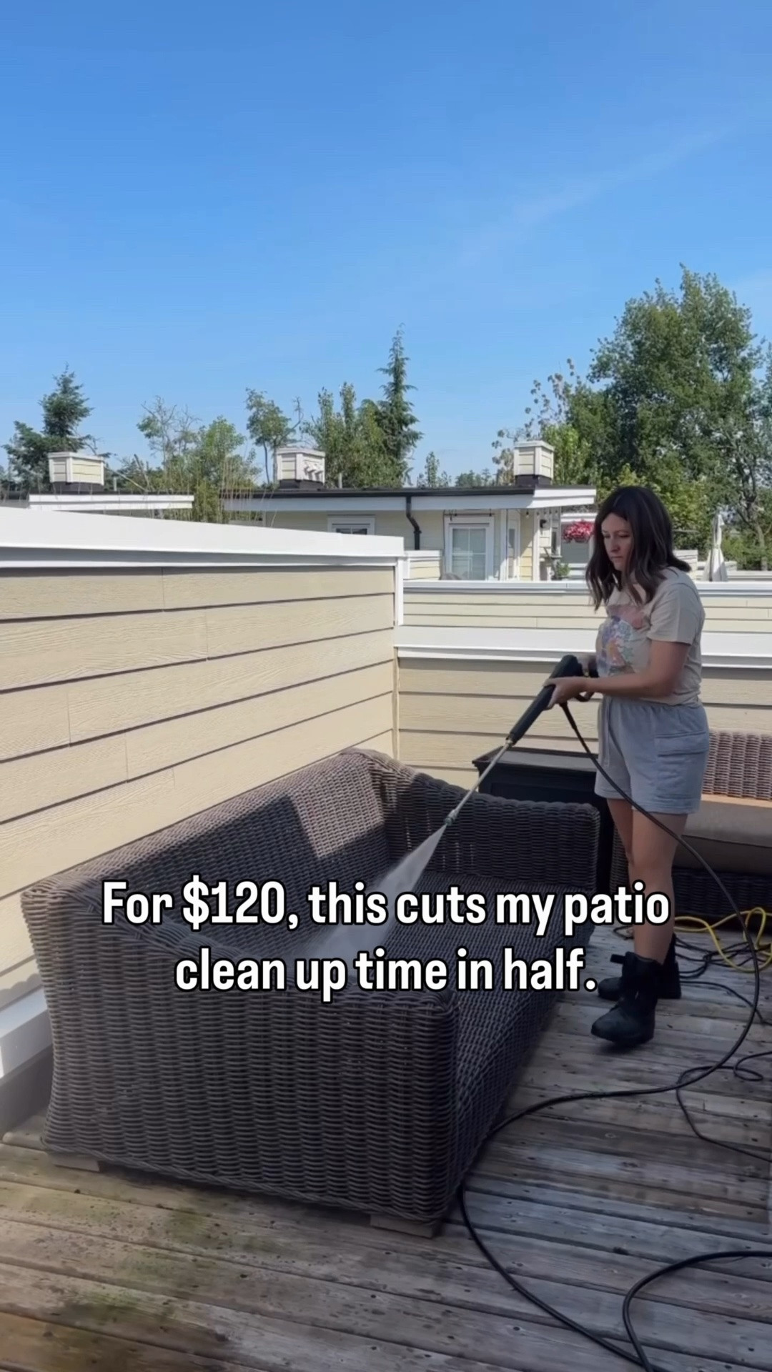 I absolutely hate patio clean-up, so if something saves me time, I’m all in. This $120 pressure washer has been one of my best purchases. It blasts through dirt on my patio furniture, deck, and concrete in a fraction of the time, making the whole job so much faster and easier. Total game changer.

#LTKhome #LTKsummer #LTKsale