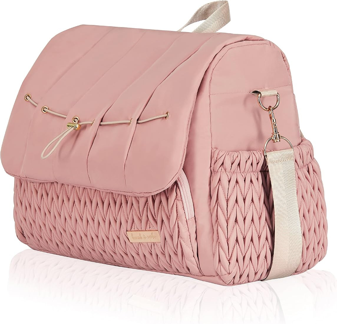 Hannah & Sophia Belle Convertible Baby Diaper Backpack & Bag in Pink Polyester with Classic Style | Amazon (US)