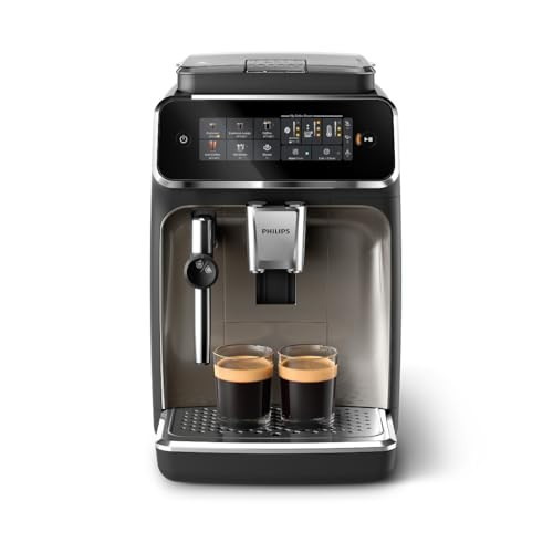 Philips 3300 Series Fully Automatic Espresso Machine with integrated milk frother and grinder, 5 Hot & Iced Coffee Pre-Sets, 40% Quieter SilentBrew, 15-Bar Pressure, Glossy Black (EP3326/90) | Amazon (US)