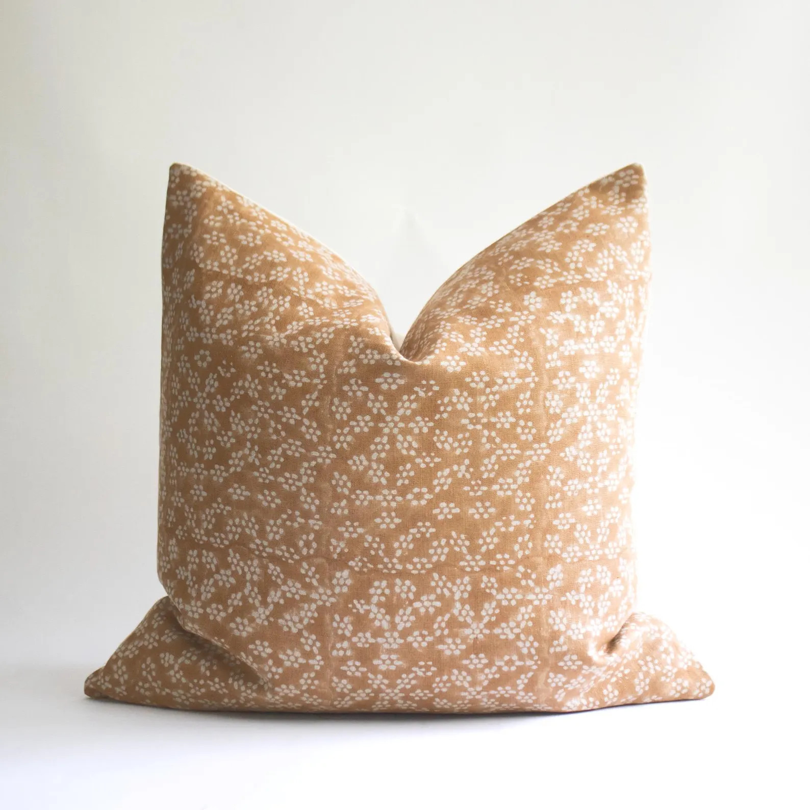 Apricot Floral Block Print Pillow Cover, Orange Handblocked Cushions | SADIE | Etsy (Global)