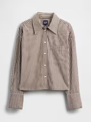 Organic Cotton Straight-Hem Crop Shirt | Gap (US)