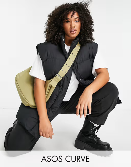 ASOS Weekend Collective Curve oversized vest in black | ASOS (Global)