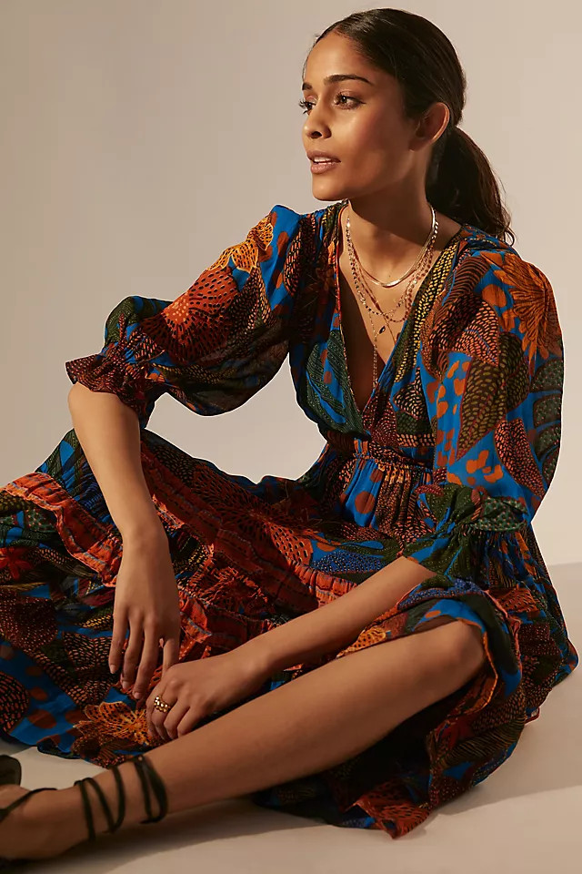 Farm Rio Puff Sleeve Maxi Dress | Anthropologie (US)