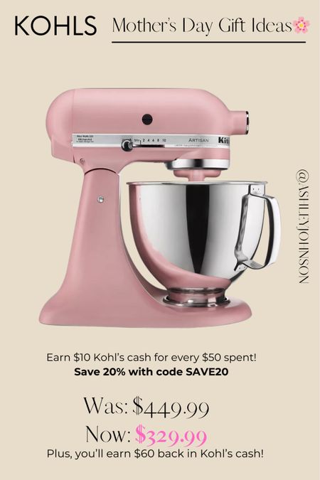 Don’t miss out on Kohl’s Mother’s Day Deals + Grab this Kitchen Aid Mixer with $120 off PLUS you will earn $60 Kohl’s Cash back which brings this mixer to less than $250!! 👏🏽

#kitchenaid #kitchenaidmixer #pinkkitchenaid #mothersdaygiftideas #mothersdaygifts2024

#LTKsalealert #LTKGiftGuide #LTKhome