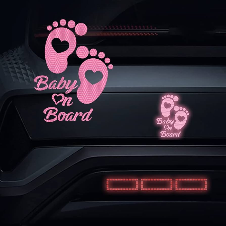 2pcs Footprint Baby on Board Sign Reflective Stickers, High Reflective Baby Safety Warning Vinyl ... | Amazon (US)