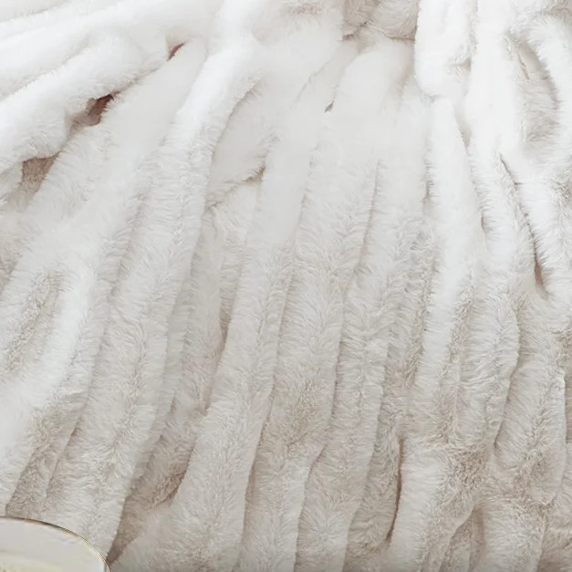 Better Homes & Gardens Ruched Faux Fur Throw Blanket, White, Standard Throw | Walmart (US)