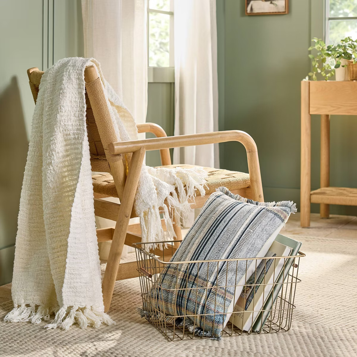 Textured Woven Throw Blanket Sour Cream - Hearth & Hand™ with Magnolia | Target