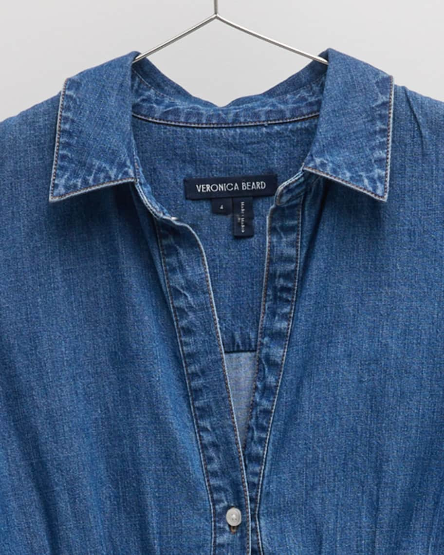 Veronica Beard Ruben Denim A-Line Midi Dress | Neiman Marcus