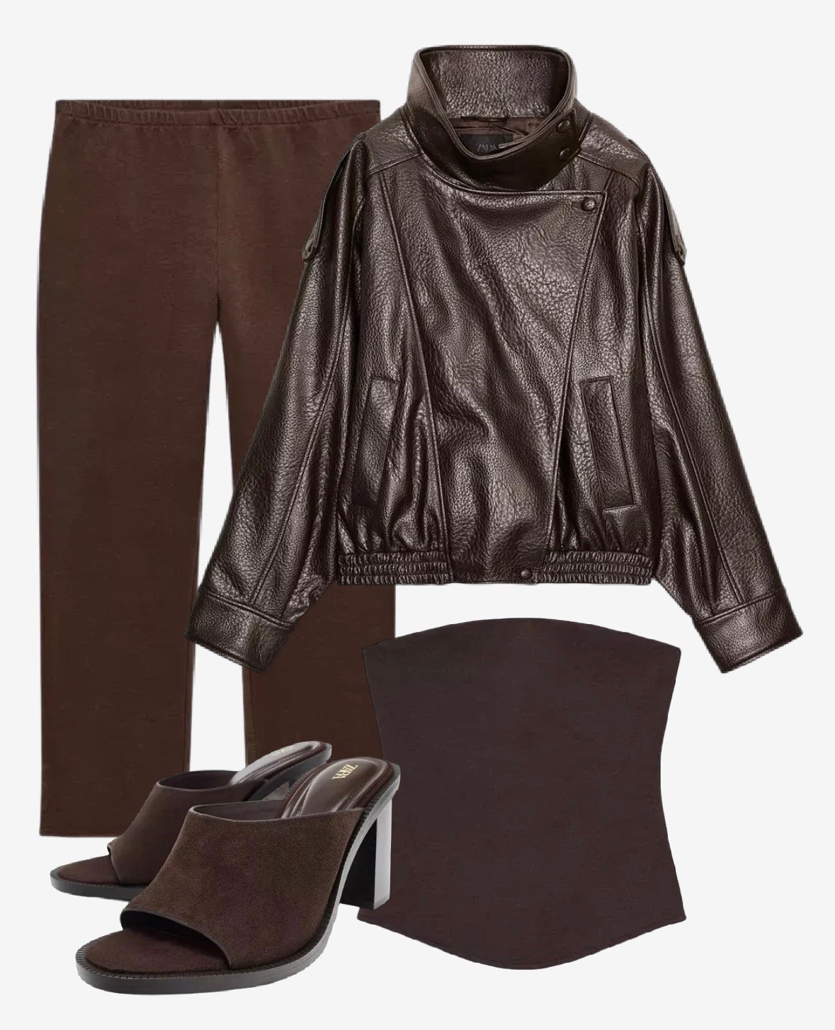 Head to toe in @Zara 

Jacket: 4391/892/700 Top:5063/306/717  Trousers: 5063/307/717 Shoes:3306/710/700

brown leather jacket capri trousers mules 

#LTKdatenight #LTKpartywear #LTKstyletip