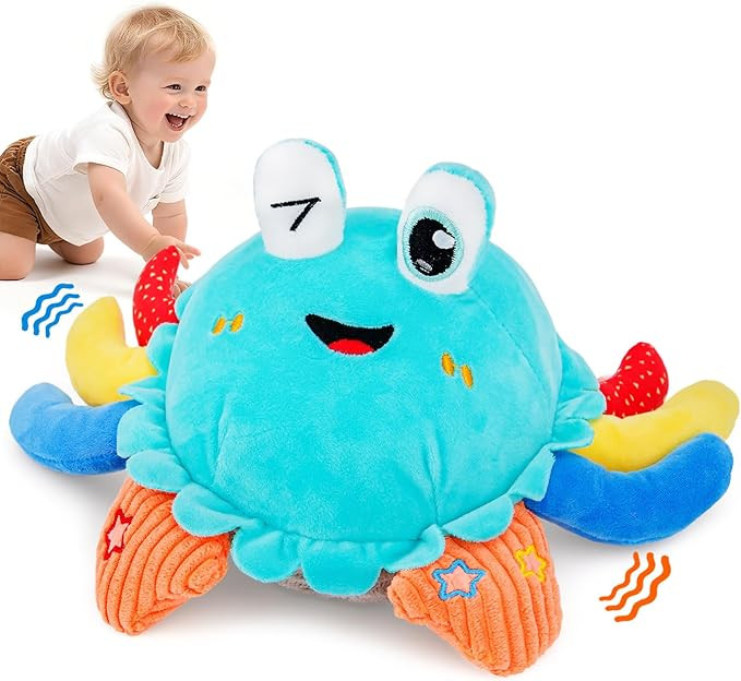 Baby Toys 1 Year Old 12-18 Months, Crawling Crab Baby Plush Toy, Musical Tummy Time Toys, Dancing... | Amazon (US)