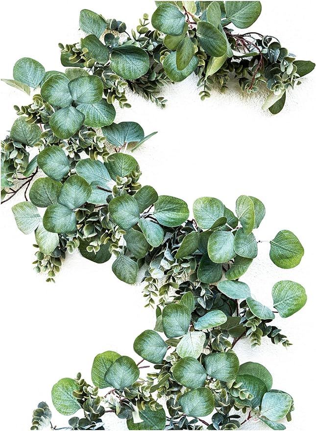 WildIvory Eucalyptus Garland - Lush, Natural Looking Artificial Faux Greenery Garland Vine for We... | Amazon (US)