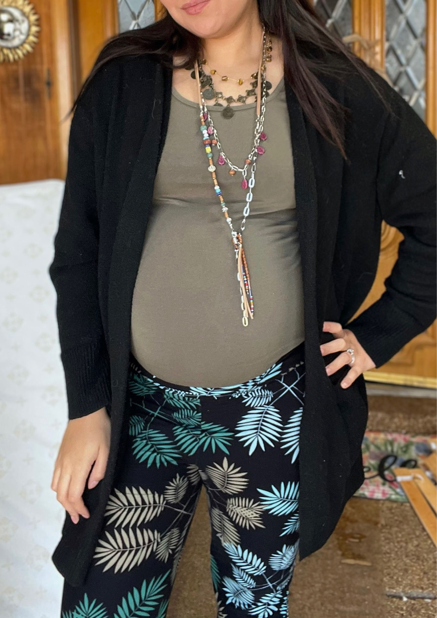 Comfy Boho Maternity Outfit!
This Tall tank is PERFECT for my preggo belly!! It’s long enough to cover my stomach. I have it in black too! 

Leggings are from legginggirl. So buttery soft and they flare at the bottoms as palazzo pants! 

Jewelry is vintage. 

#LTKbump #LTKunder100
