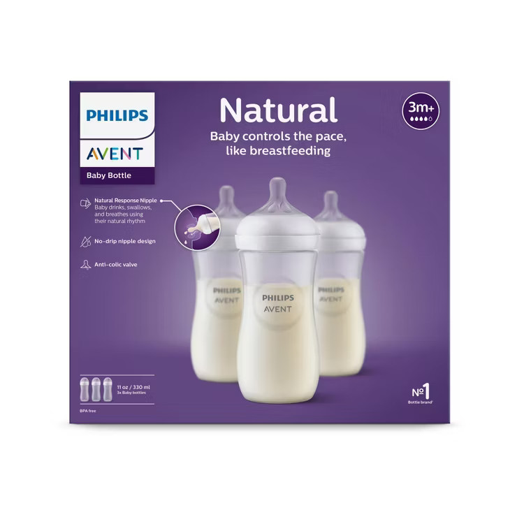 Philips Avent Natural Baby Bottle with Natural Response Nipple - Clear - 11oz | Target