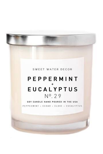 SWEET WATER DECOR | White Peppermint & Eucalyptus White Jar Candle - 11 oz | Nordstrom Rack | Nordstrom Rack