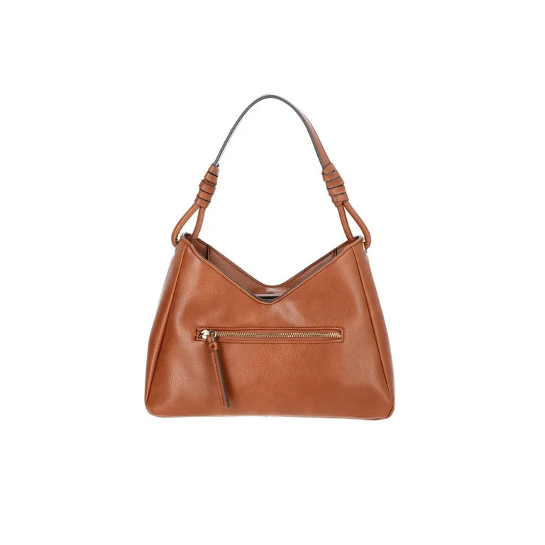 Time and Tru Women's River Faux Leather Small Hobo Shoulder Bag, Cognac - Walmart.com | Walmart (US)