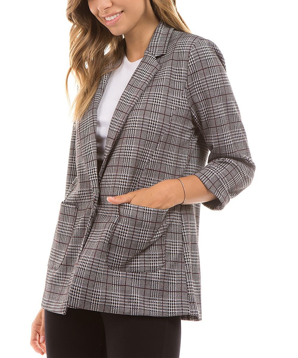 Ashley by 26 international Women's Non-Denim Casual Jackets WINONA/BLACK - Winona Black Houndstooth  | Zulily