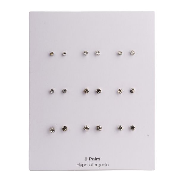 Time and Tru Stud Earrings Set, 9-Piece | Walmart (US)