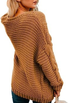 Astylish Womens Fashion Winter Warm Cozy Open Front Long Sleeve Chunky Knit Cardigan Sweater Outw... | Amazon (US)