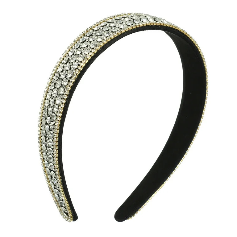 Vocoste Women Rhinestone Headband Wide Headband Bejewelled Hairband Women Luxury Sparkly Silver T... | Walmart (US)