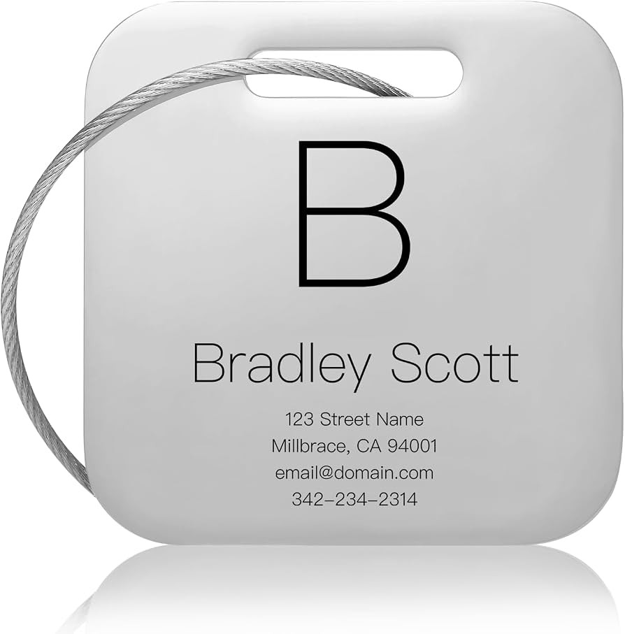 Customized Stainless Steel Luggage Tags: Personalize Your Suitcases, Backpacks, and Bags with You... | Amazon (US)