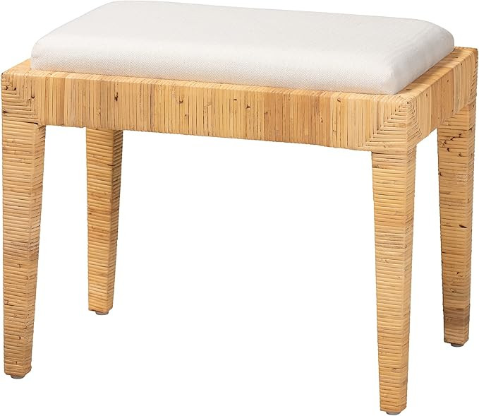 Baxton Studio Sofia Natural Rattan Ottoman, One Size | Amazon (US)