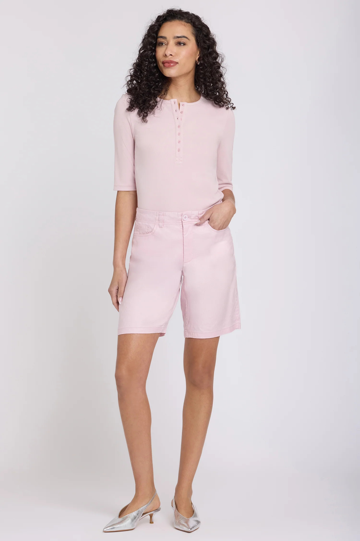 5 Pocket Bermuda Shorts - Light Lilac | NYDJ