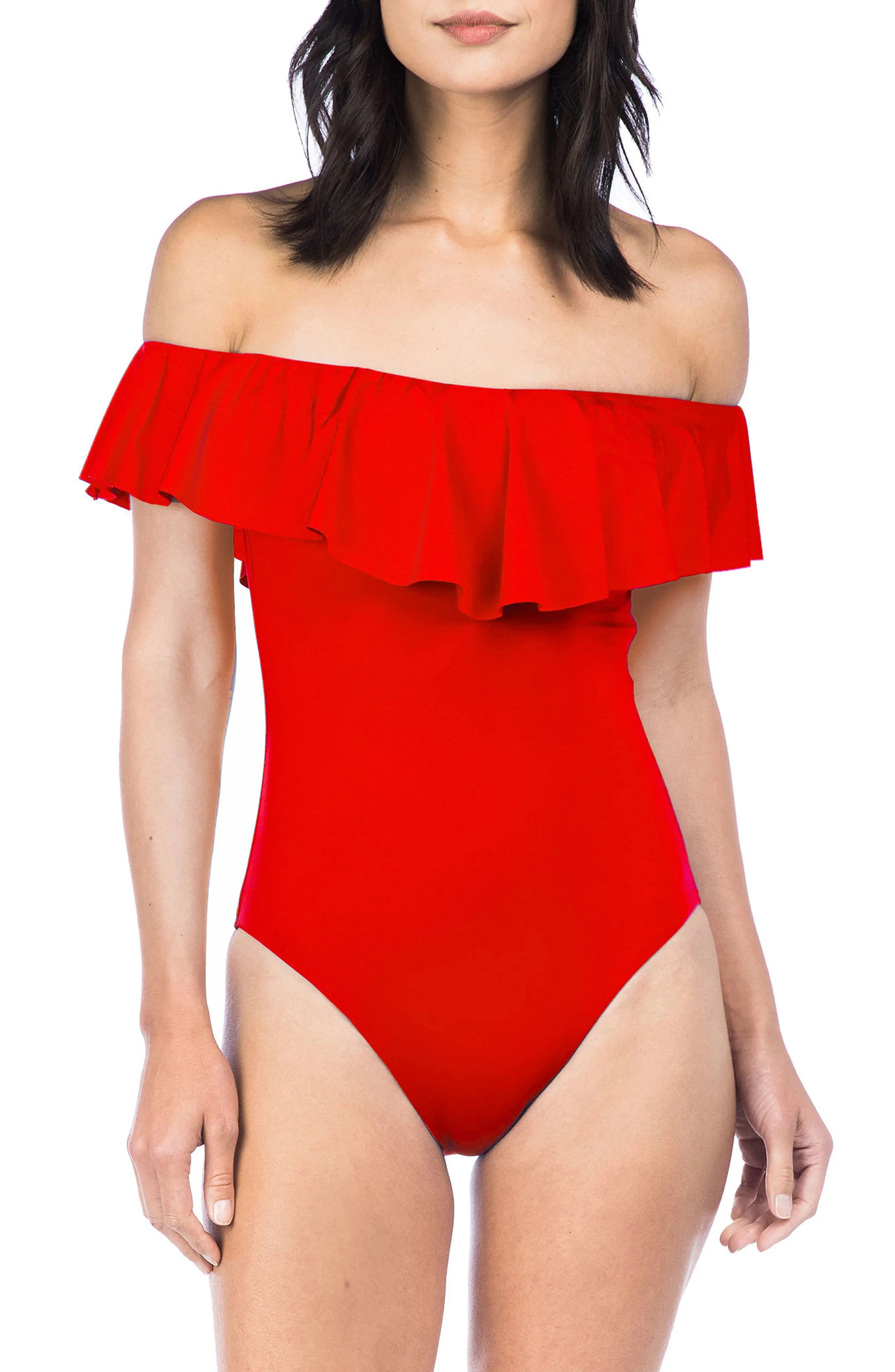 Trina Turk Off the Shoulder One-Piece Swimsuit | Nordstrom