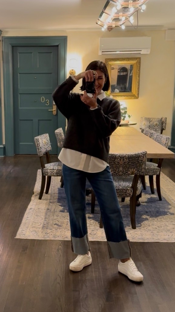 Cozy fall fit 

White cotton blouse- XS, TTS
Charcoal sweater- s (sized up)
Jeans - 4, a little oversized 
Shoes- 6.5, TTS

#LTKFindsUnder100 #LTKFindsUnder50 #LTKSeasonal