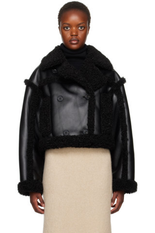 Black Kristy Faux-Shearling Jacket | SSENSE