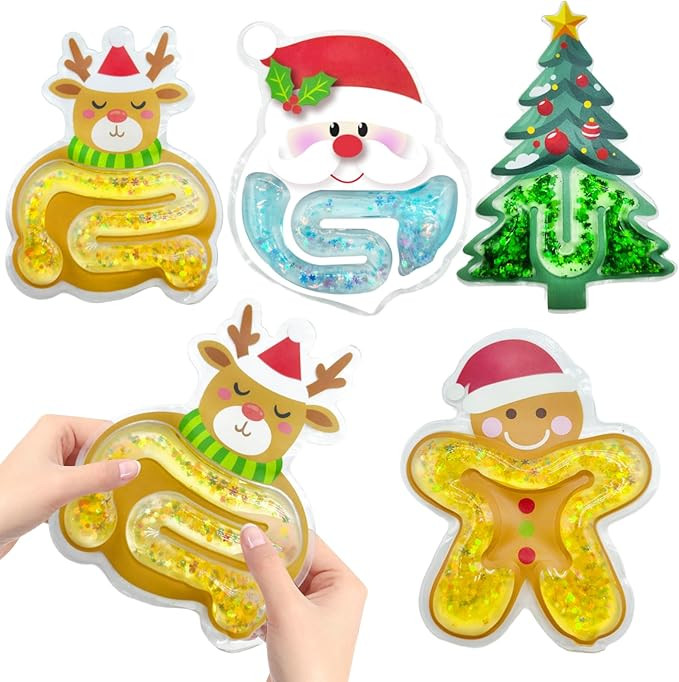 Christmas Toys Sensory Fidget Gifts: 4 Pack Squishy Christmas Stocking Stuffers for Kids Boys Gir... | Amazon (US)