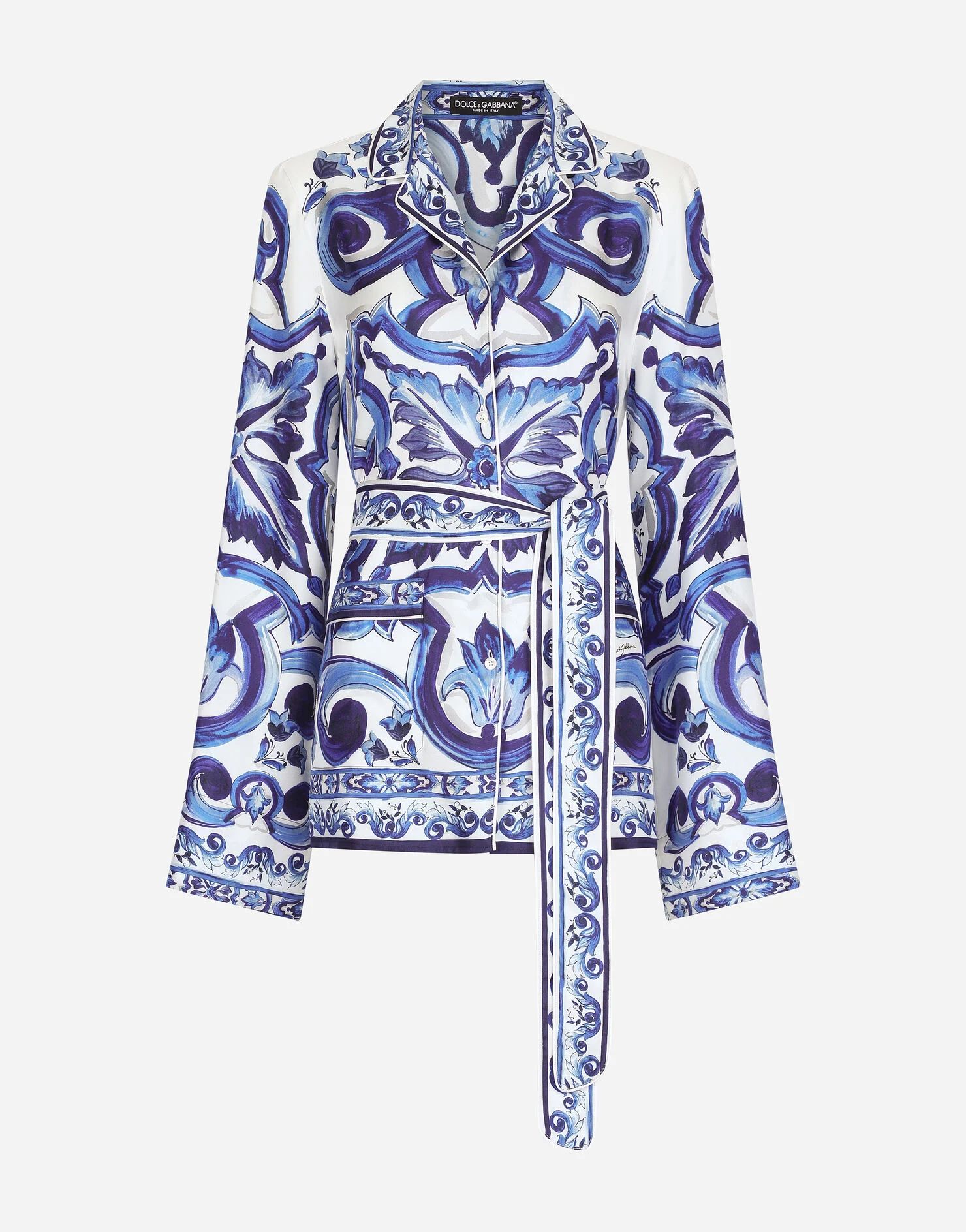 Majolica-print twill pajama shirt | Dolce & Gabbana - INT