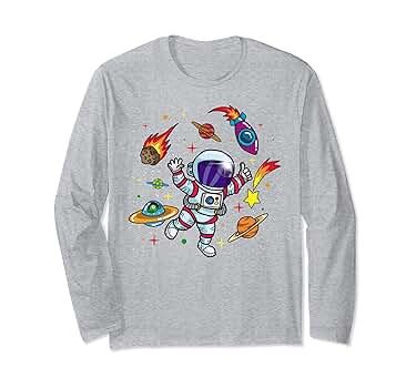Outer Space Gift for Sci Fi Kids- Boys & Girls Astronaut Long Sleeve T-Shirt | Amazon (US)