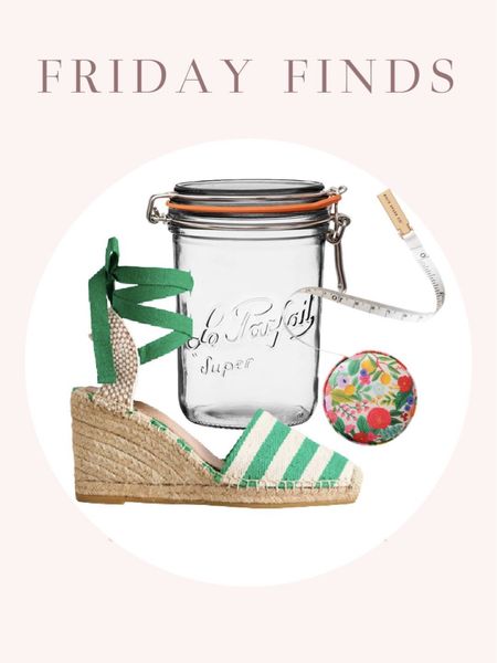 The perfect jar for making pickled onions, a cute measuring tape, and sweet summer shoes!

#LTKSeasonal #LTKFind