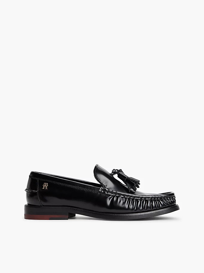 New York Label Shiny Leather Tassel Loafers | Tommy Hilfiger UK