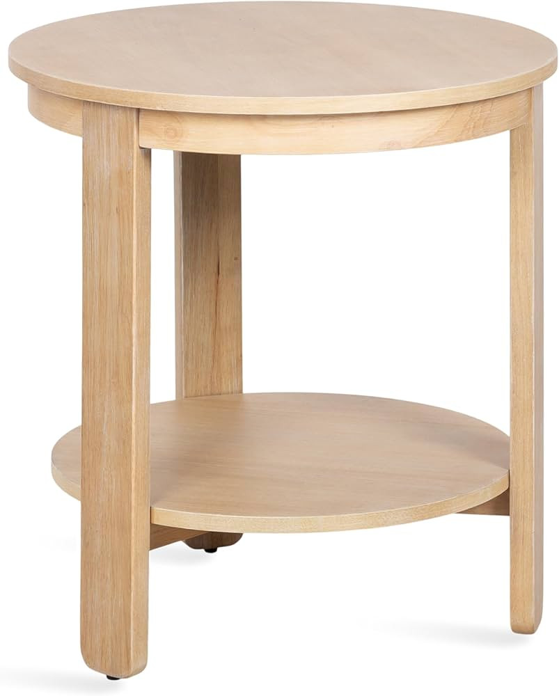 Kate and Laurel Foxford Tiered Round Side Table, 22 x 22 x 25, Light Natural, Transitional Two-Ti... | Amazon (US)