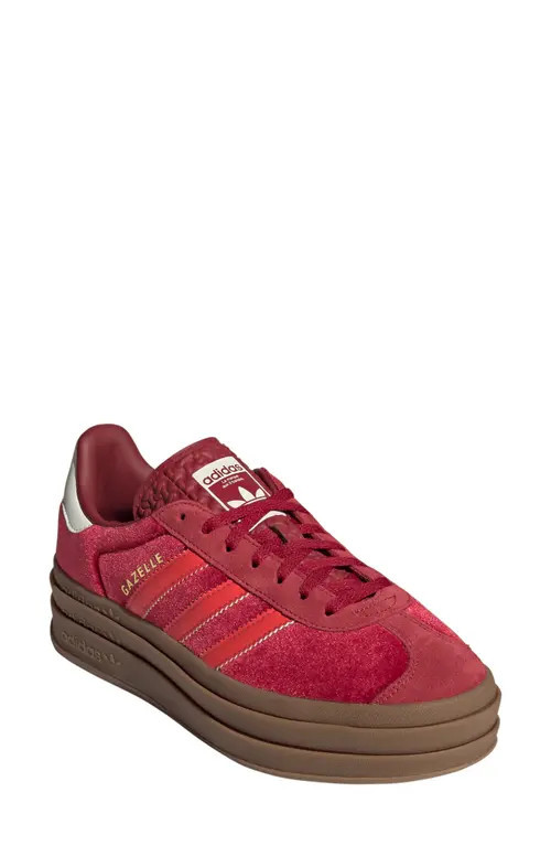 adidas Gazelle Bold Platform Sneaker in Red/Bright Red/Off White at Nordstrom, Size 7.5 | Nordstrom