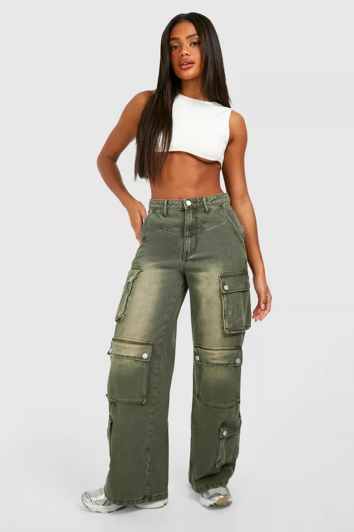 Multi Pocket Denim Cargo Jeans | boohoo (US & Canada)