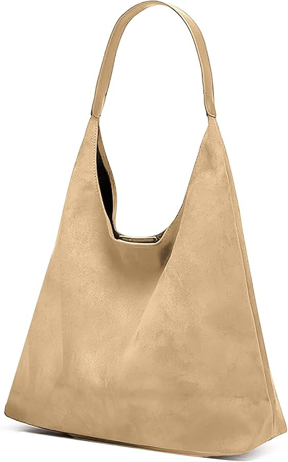 Suede Hobo Tote Bag for Women – Stylish Slouchy Handbag, Leather Work Bag, Women’s Handbags, ... | Amazon (US)