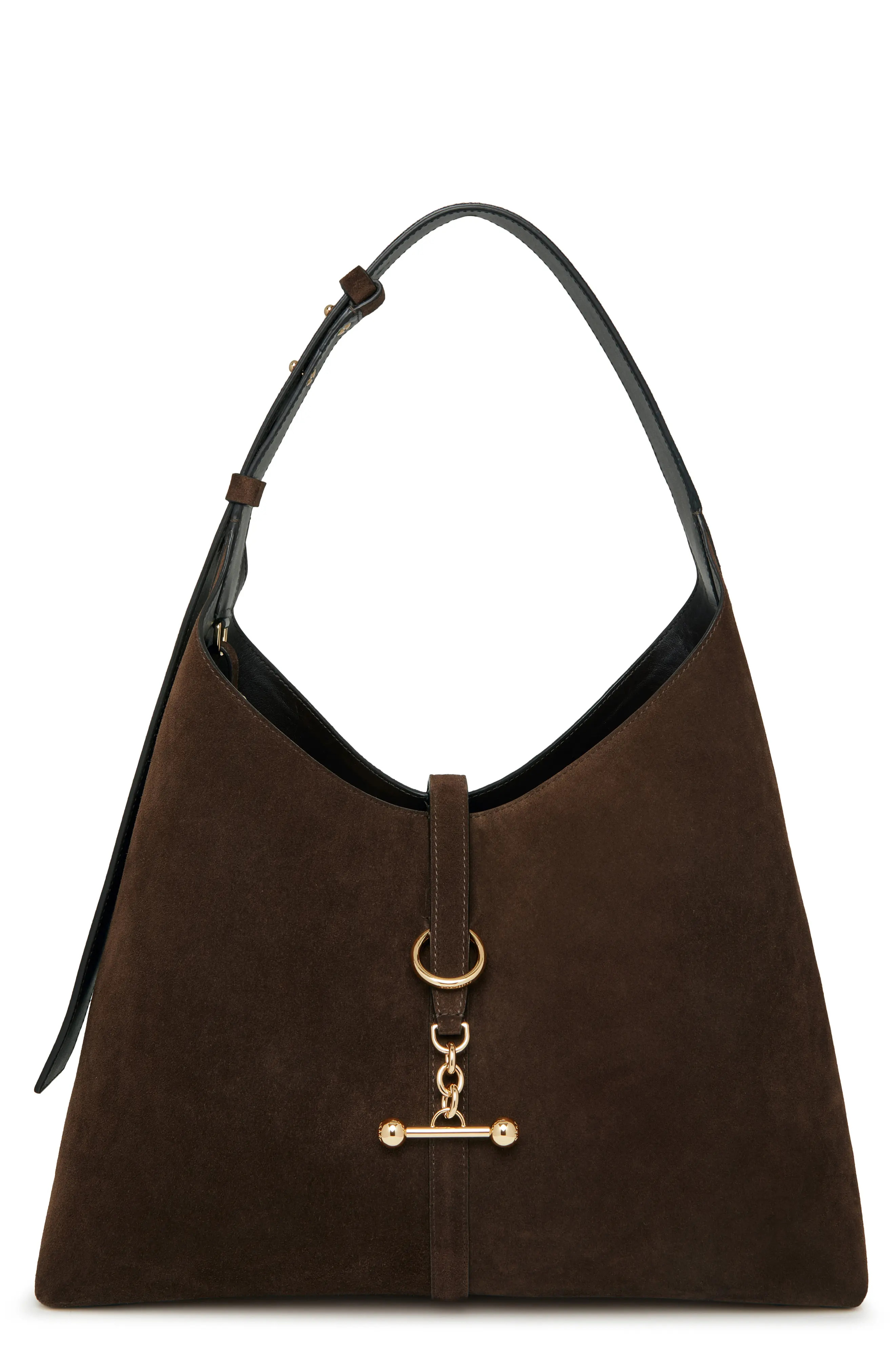 Strathberry Large Kite Suede Hobo Bag in Chocolate at Nordstrom | Nordstrom