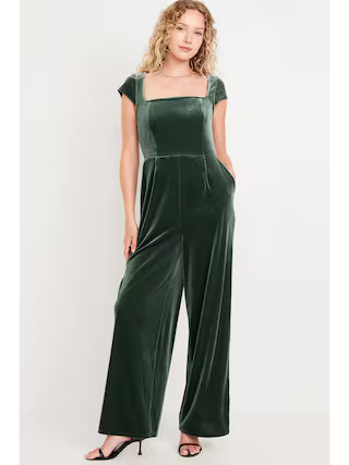 Fit & Flare Velvet Jumpsuit | Old Navy (US)