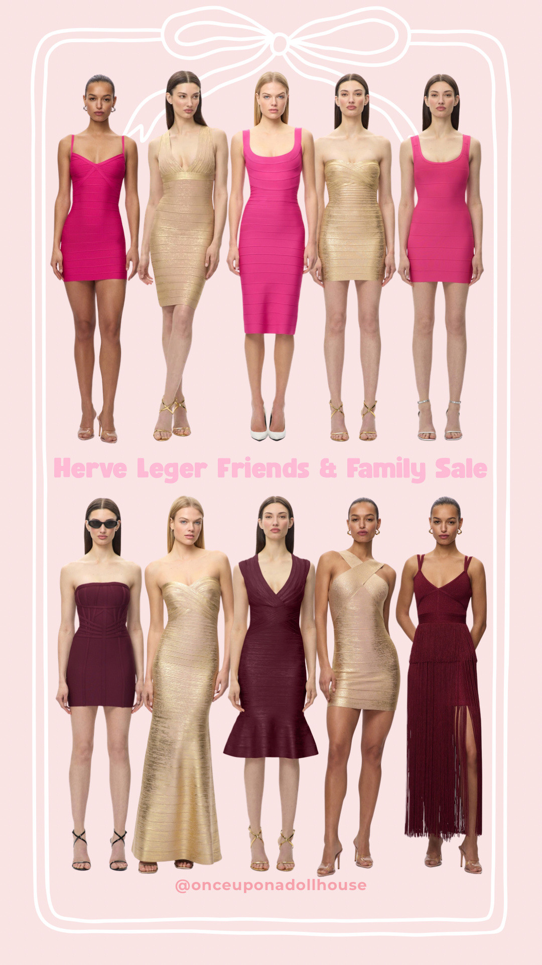 Herve Leger Friends & Family Sale! 

Pink, gold and burgundy dresses

#LTKsale #LTKdresses #LTKstyletip