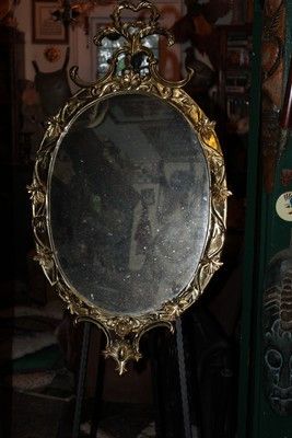 LARGE Vintage Ornate Solid Brass Frame Oval Wall Mirror 22" x 16" HEAVY | eBay US