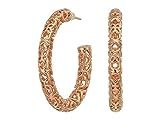 Kendra Scott Maggie 1.5" Hoop Earrings Rose Gold/Filigree Metal One Size | Amazon (US)