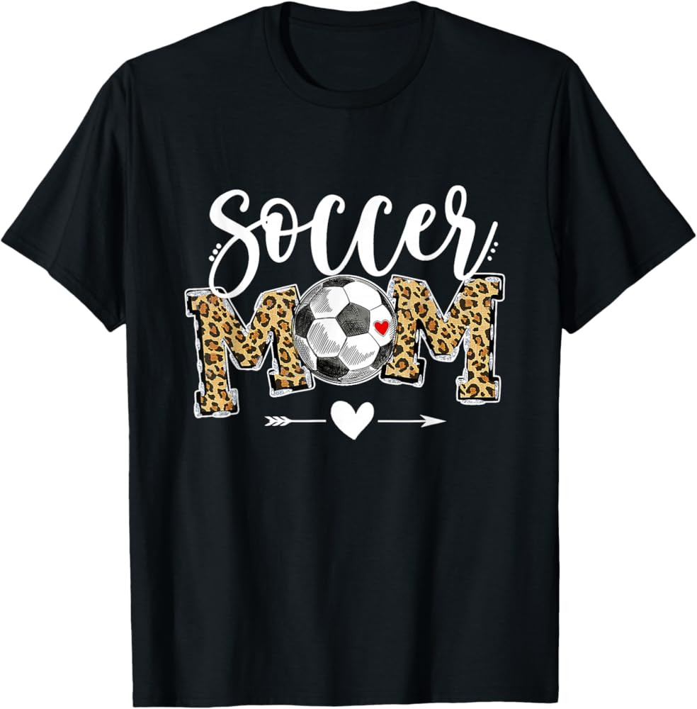 Soccer Mom Leopard Funny Soccer Mom Shirt Mother's Day T-Shirt | Amazon (US)