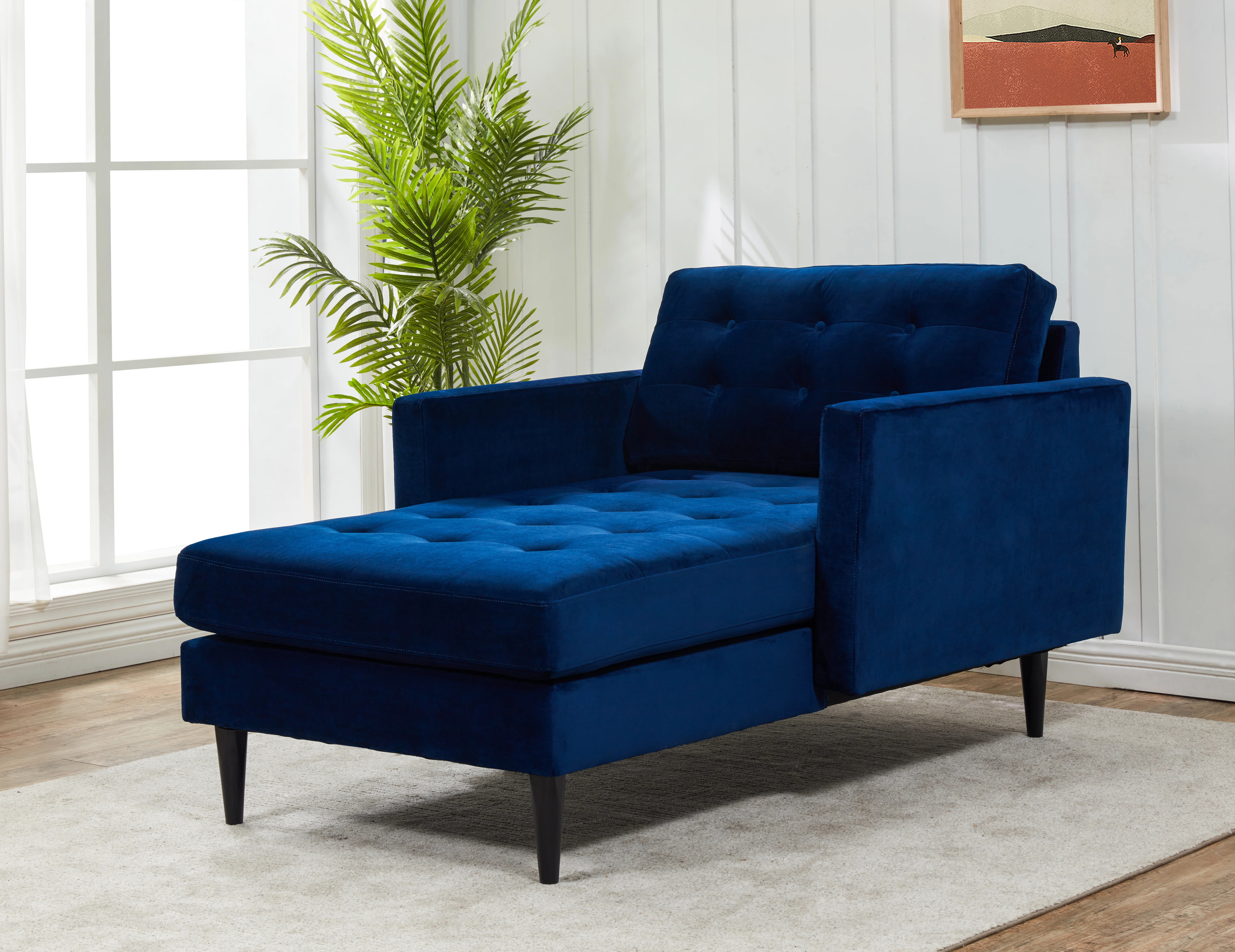 Curtis Velvet Chaise Lounge | Wayfair North America