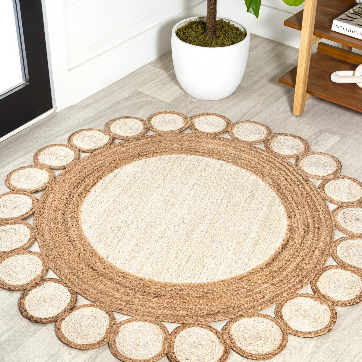 Skye Two-Tone Jute Circle Border - JONATHAN Y | Target